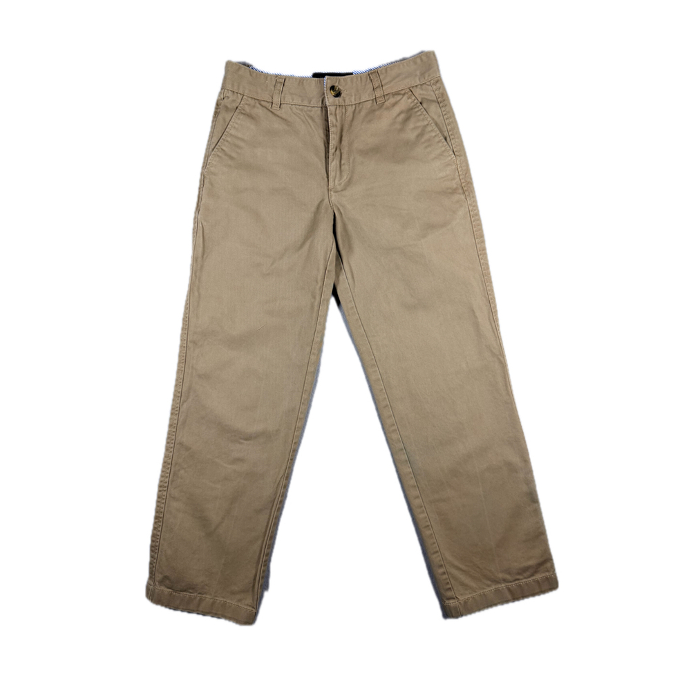 Tommy Hilfiger Boys Chino Pants Size 14 Khaki Flat Front Cotton School Pants